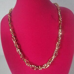 Ettika Gold Plated Faux Crystal Woven Chain Necklace Classic Coquette